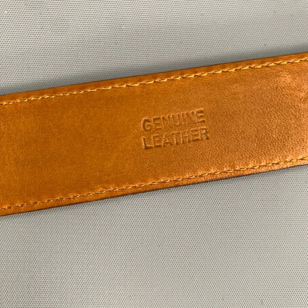 COLE HAAN Size 38 Brown Textured Suede Belt
